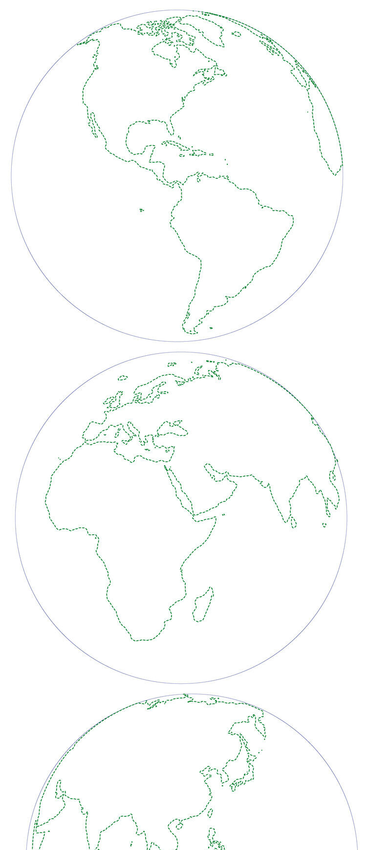 World map pictogram, dotted line style and right copy space. Vertical illustration image